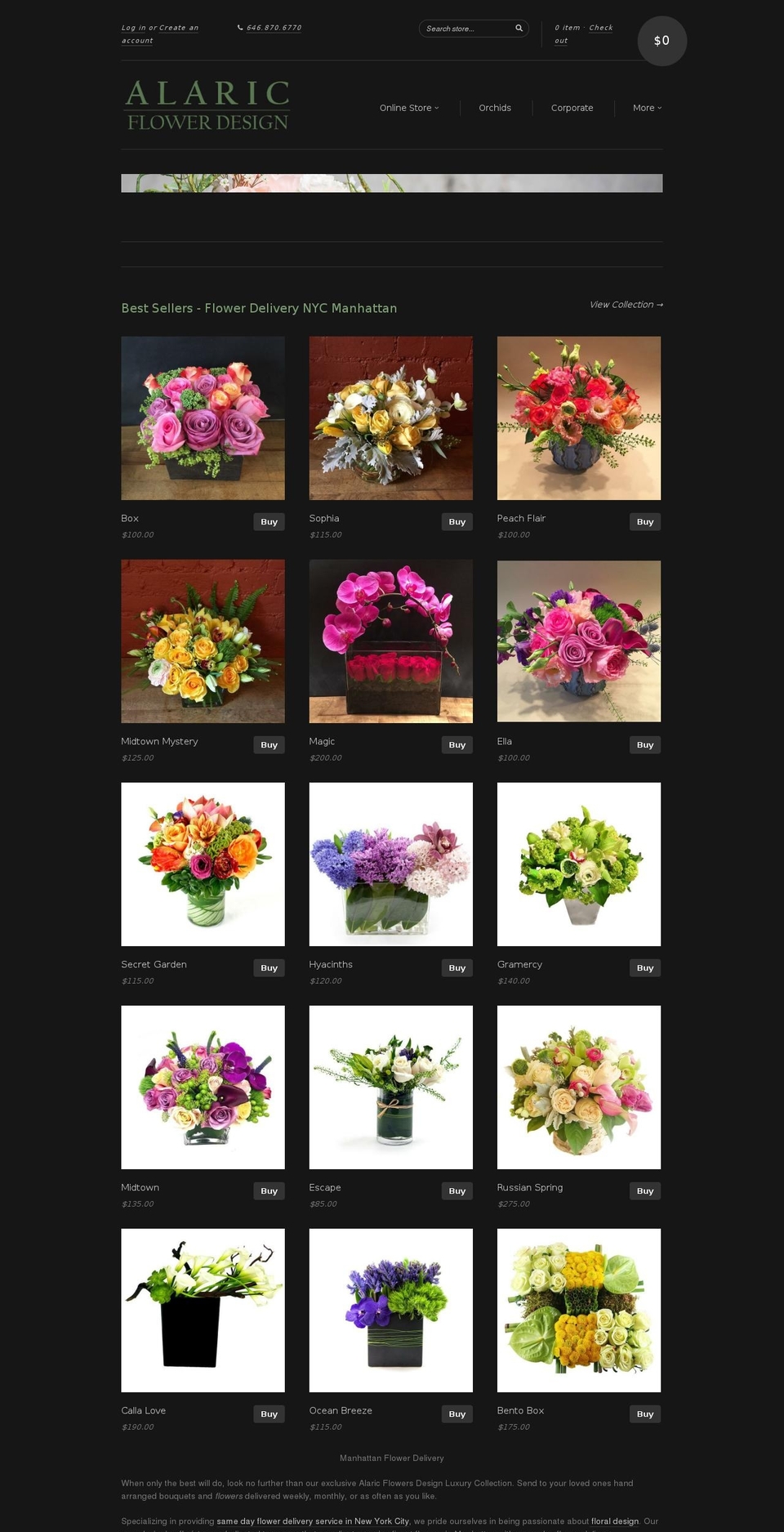 alaricflowerdesign.myshopify.com shopify website screenshot