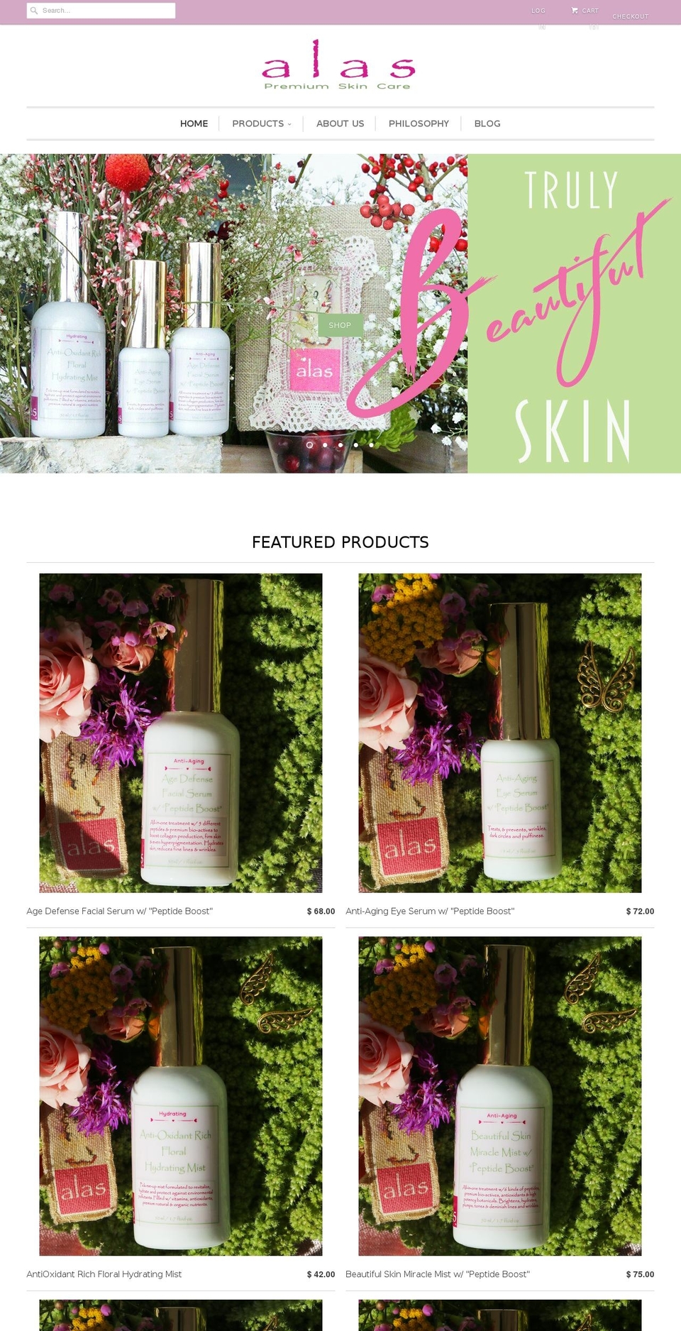 Copy of Responsive Shopify theme site example alas-skincare.com