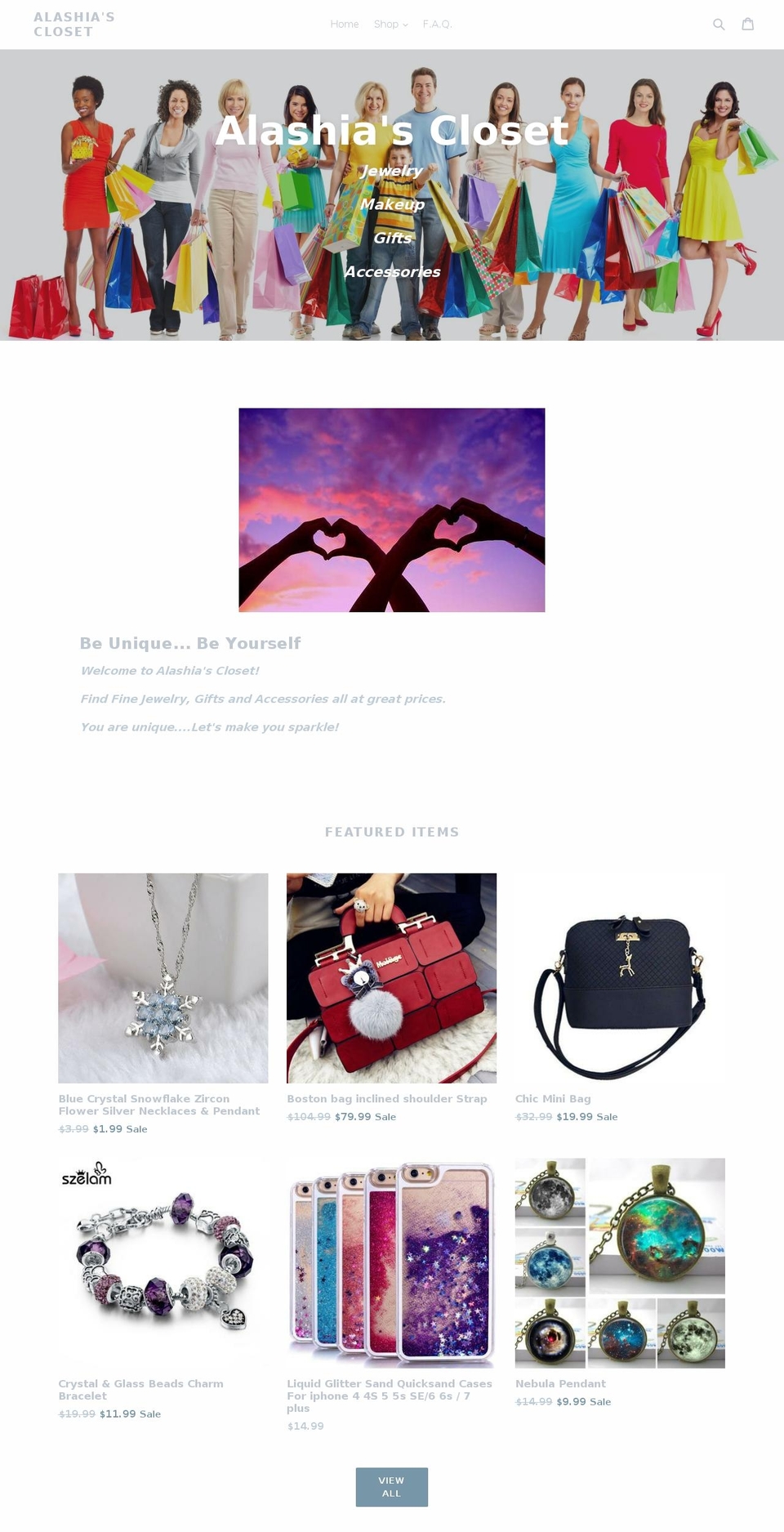 alashiascloset.com — Shopify storefront screenshot