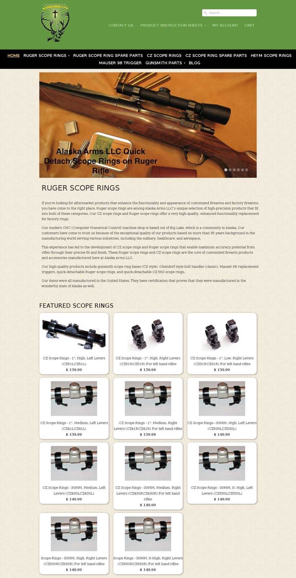 alaskaarms.com — Shopify storefront screenshot