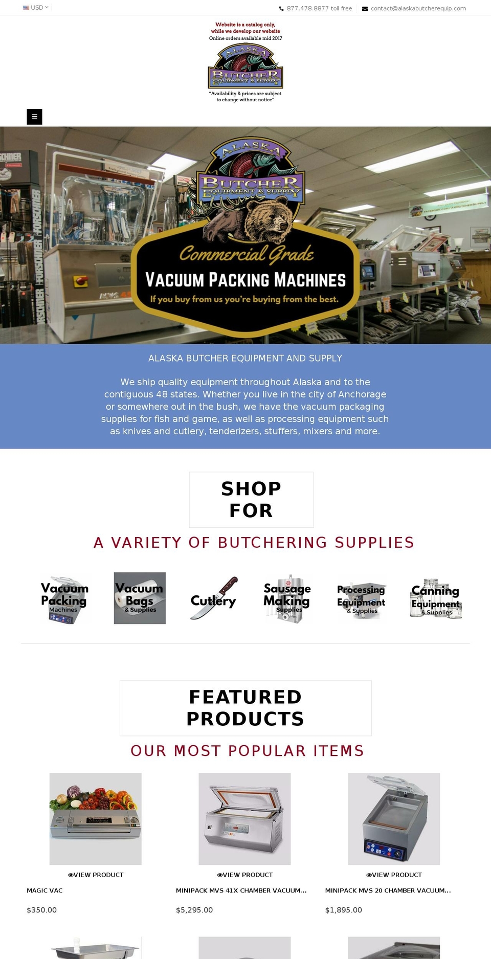 alaskabutcherequip.com shopify website screenshot