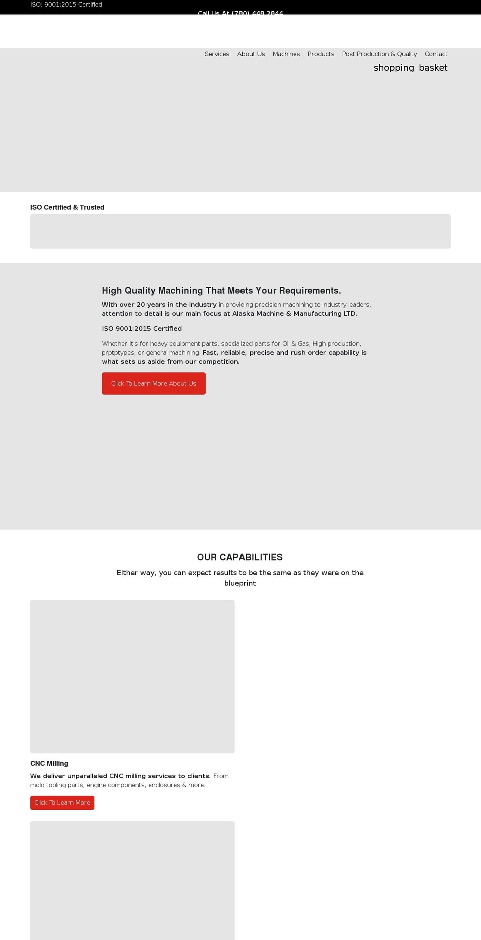 alaskamachines.com shopify website screenshot