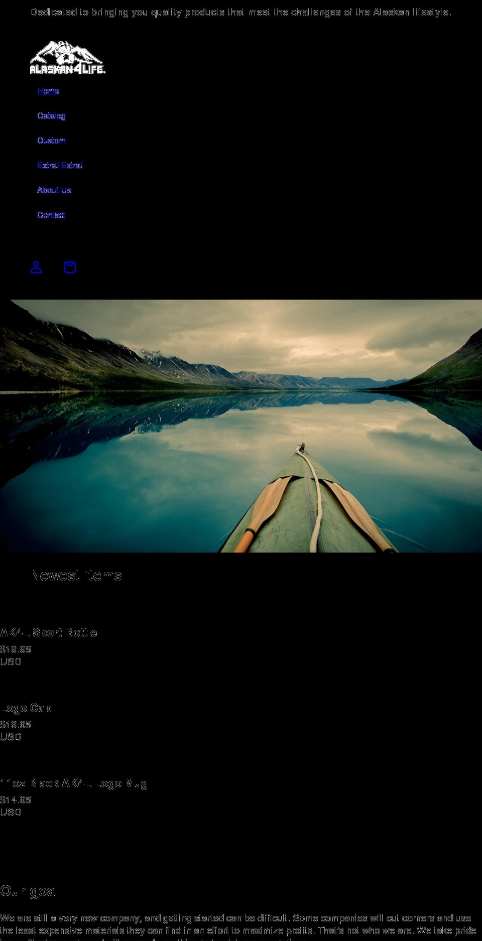 alaskan4life.com shopify website screenshot