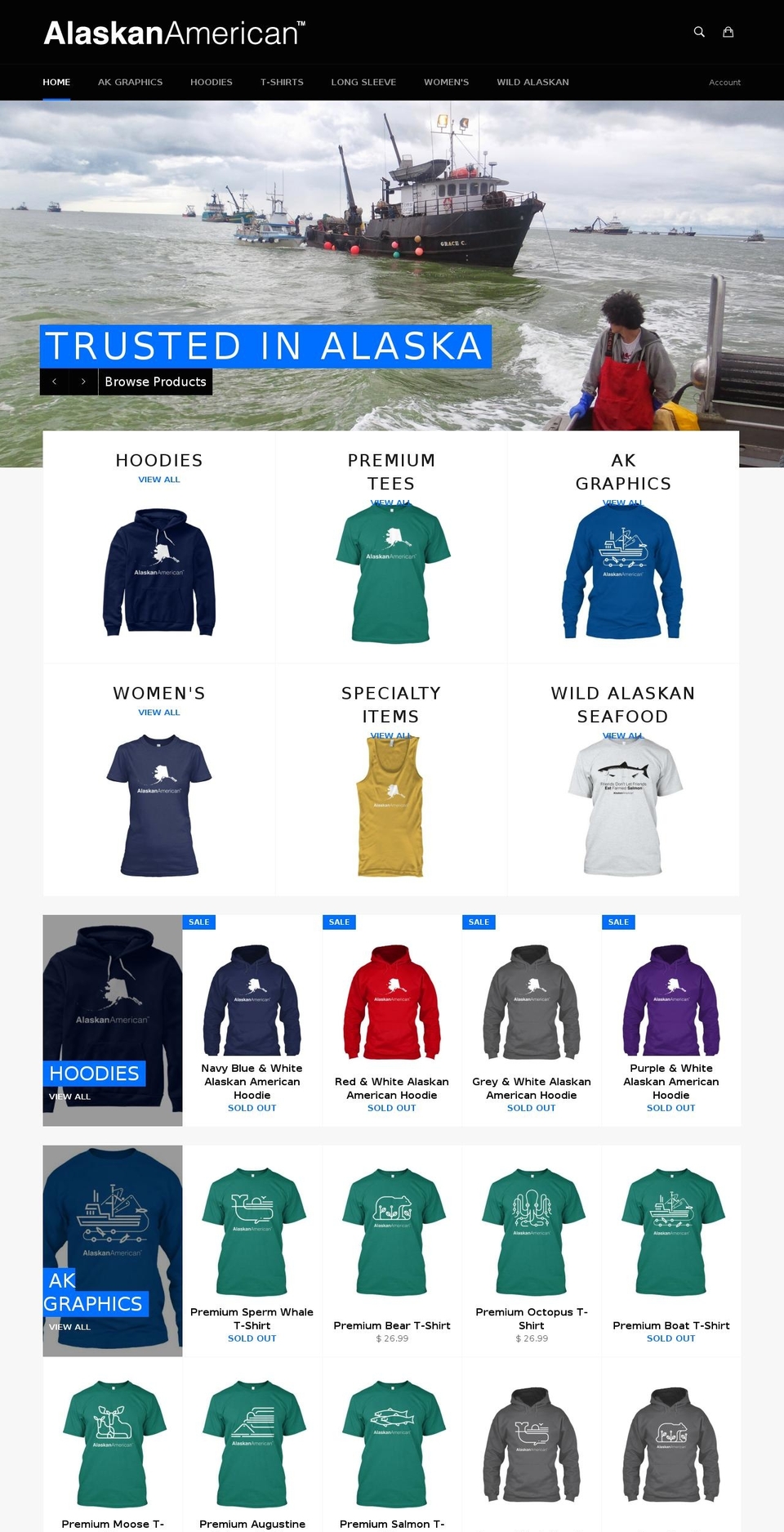 alaskanamerican.com shopify website screenshot