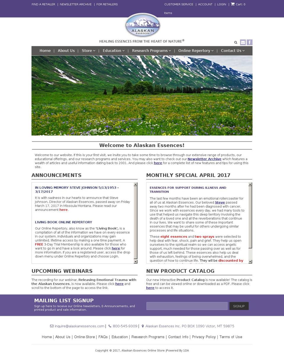 alaskanessences.com shopify website screenshot