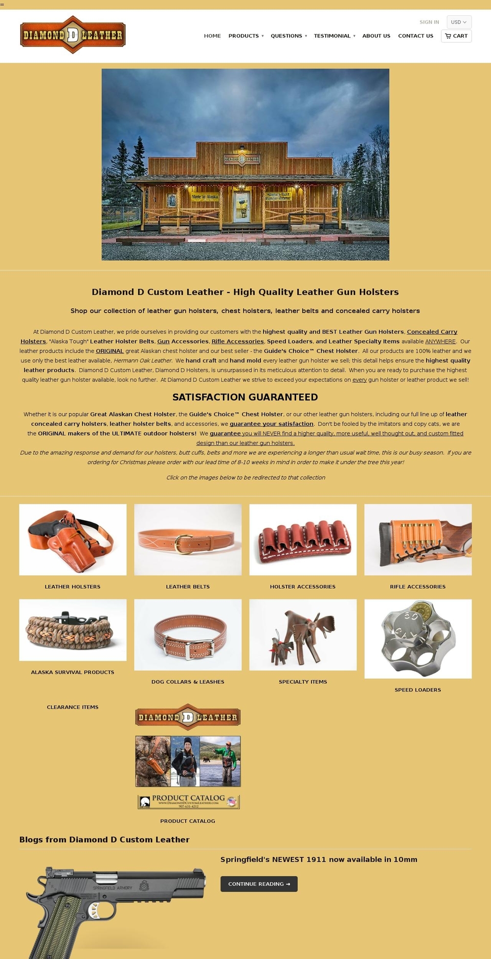 alaskasportsmanholster.com — Shopify storefront screenshot
