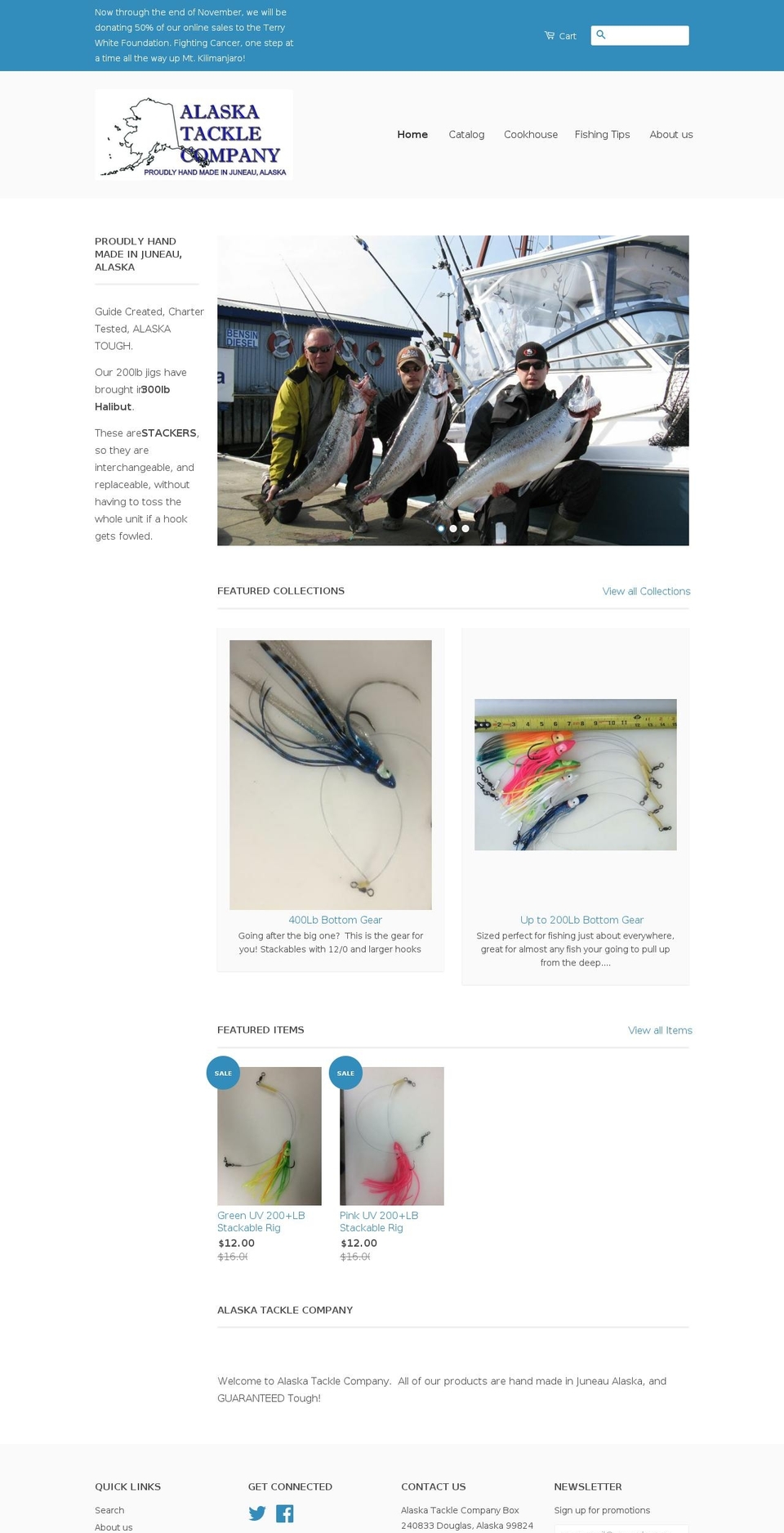 alaskatacklecompany.com shopify website screenshot