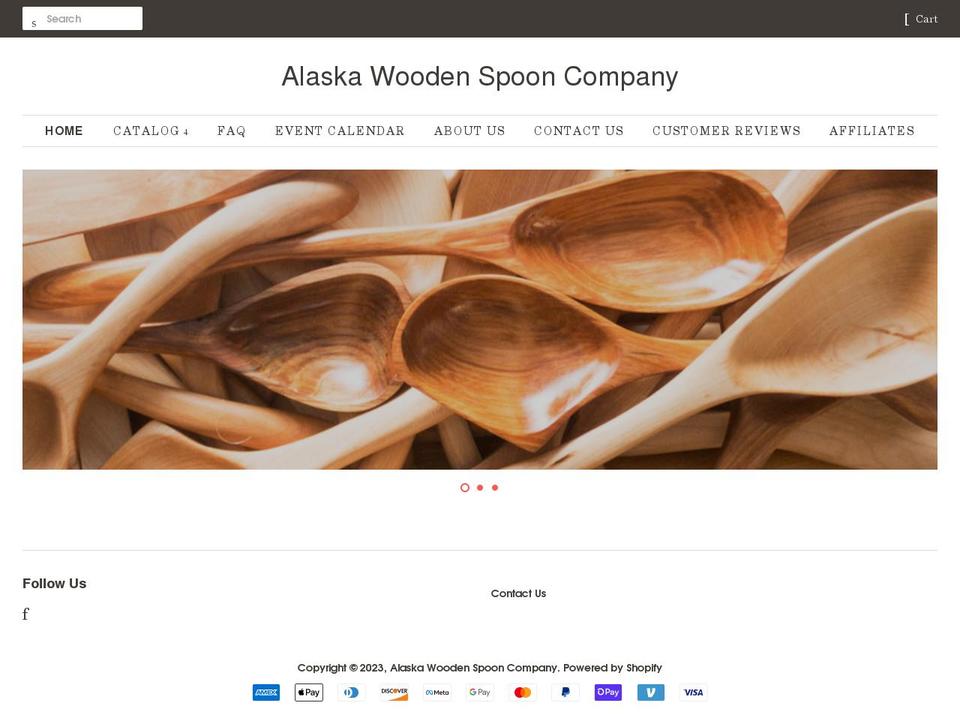 alaskawoodenspooncompany.com shopify website screenshot