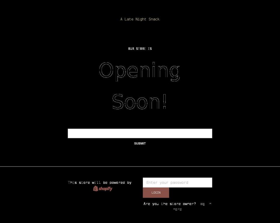 alatenightsnack.com shopify website screenshot