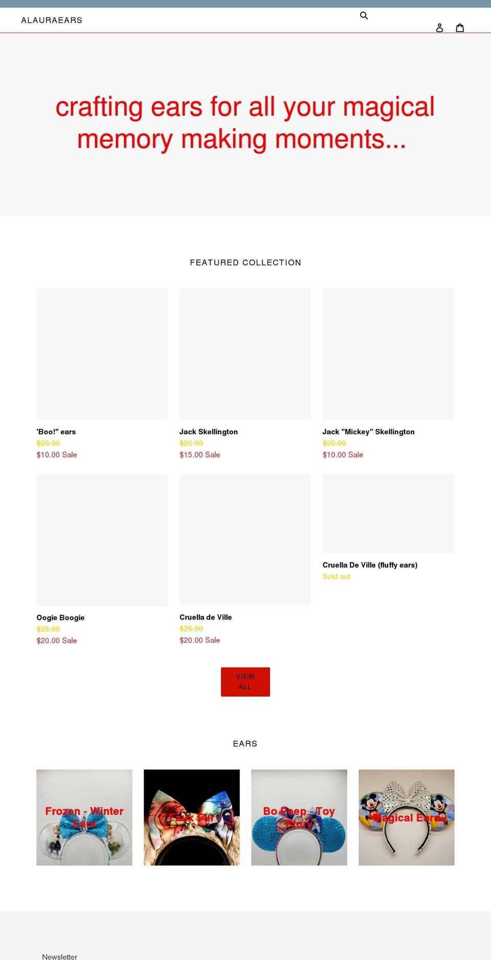 alauraears.com shopify website screenshot
