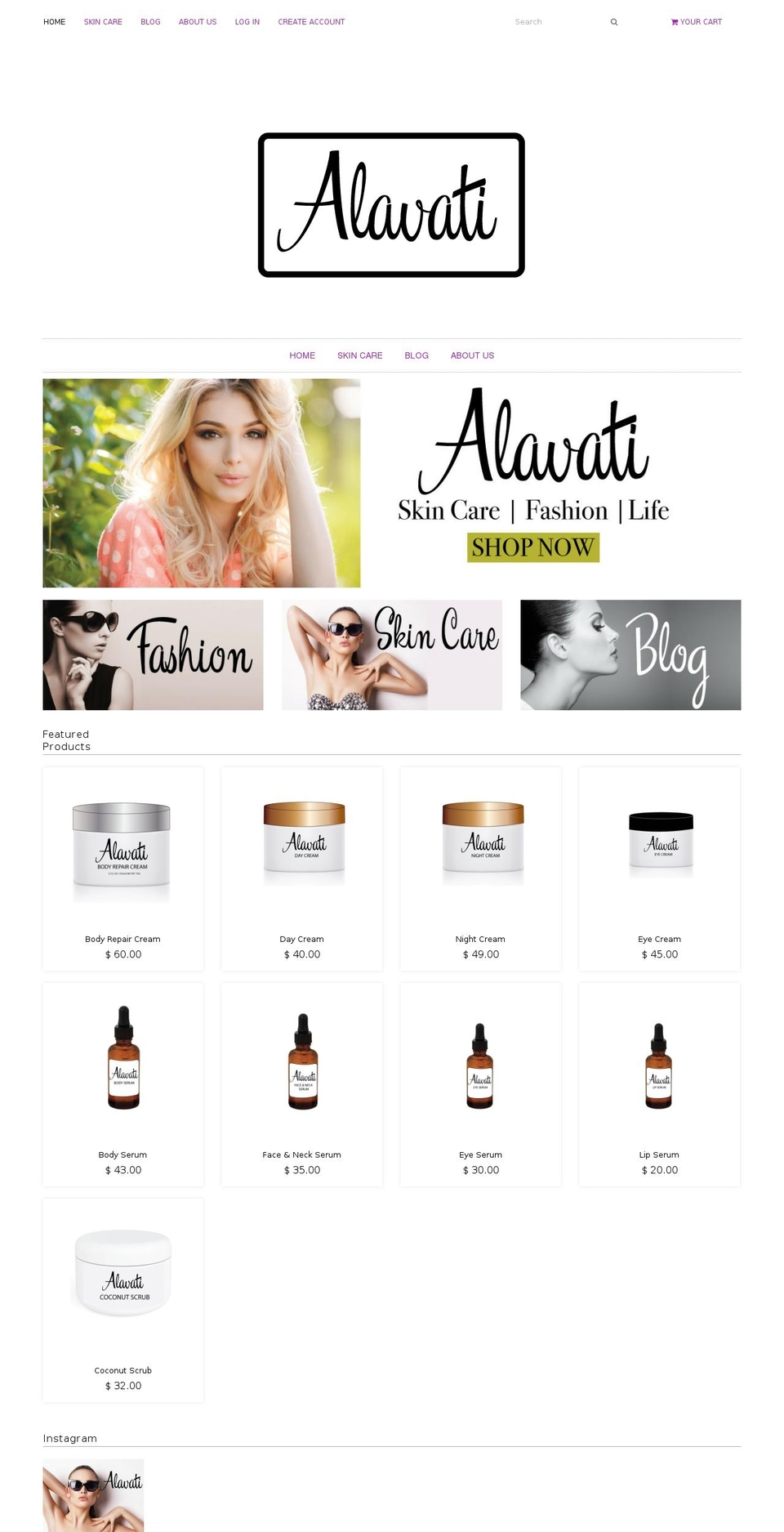 alavati.com shopify website screenshot