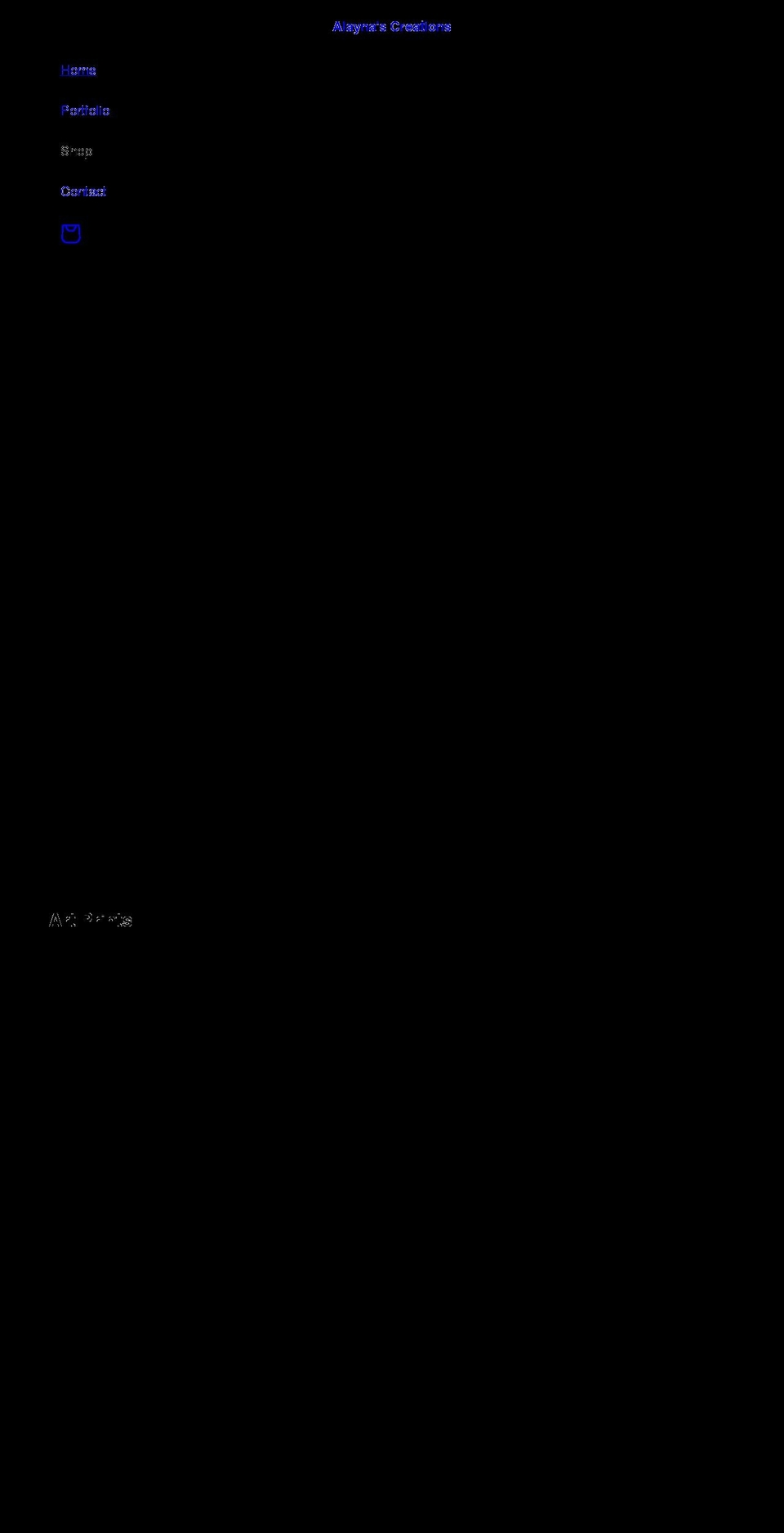 alaynascreations.com shopify website screenshot