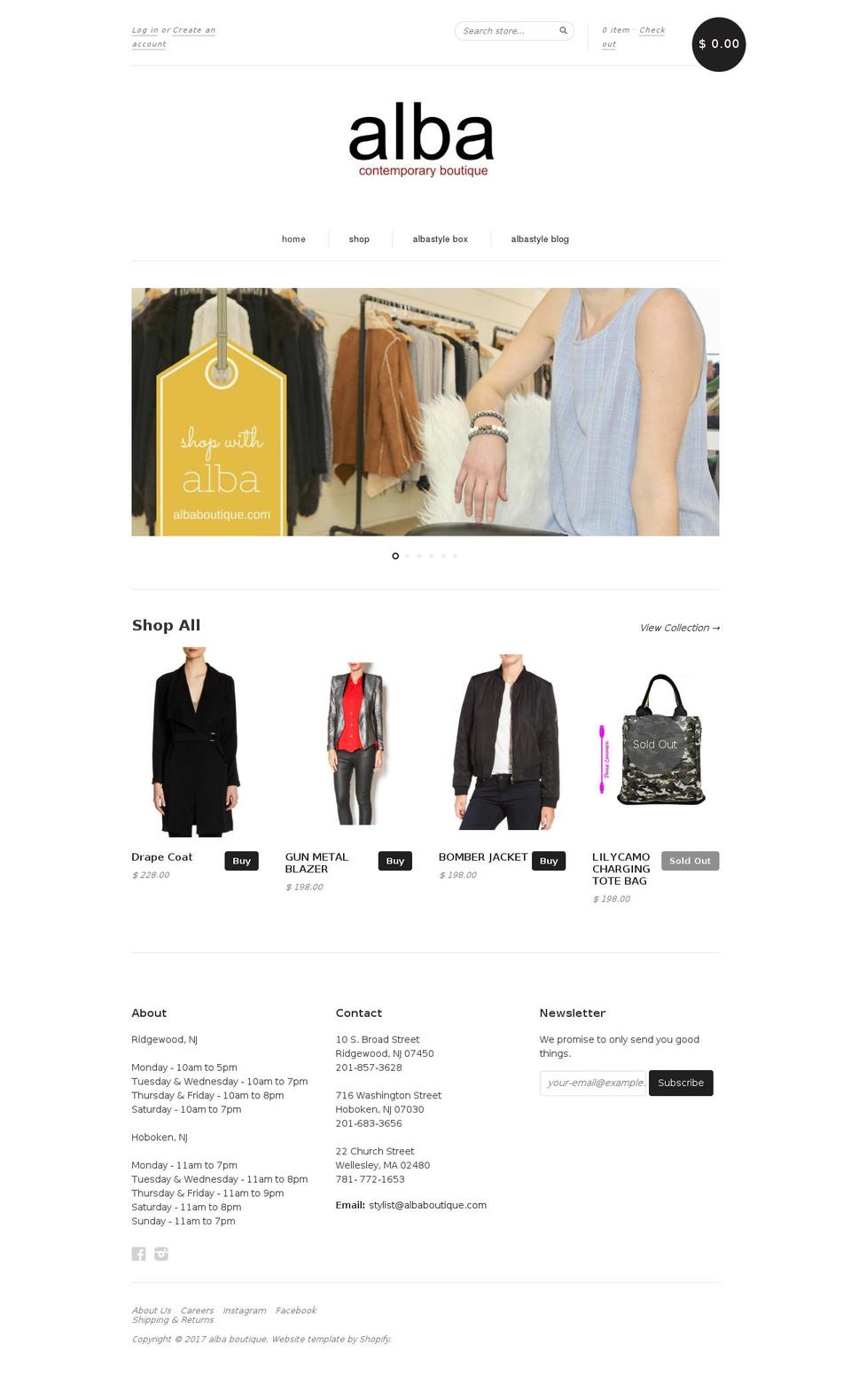 albaboutique.com shopify website screenshot