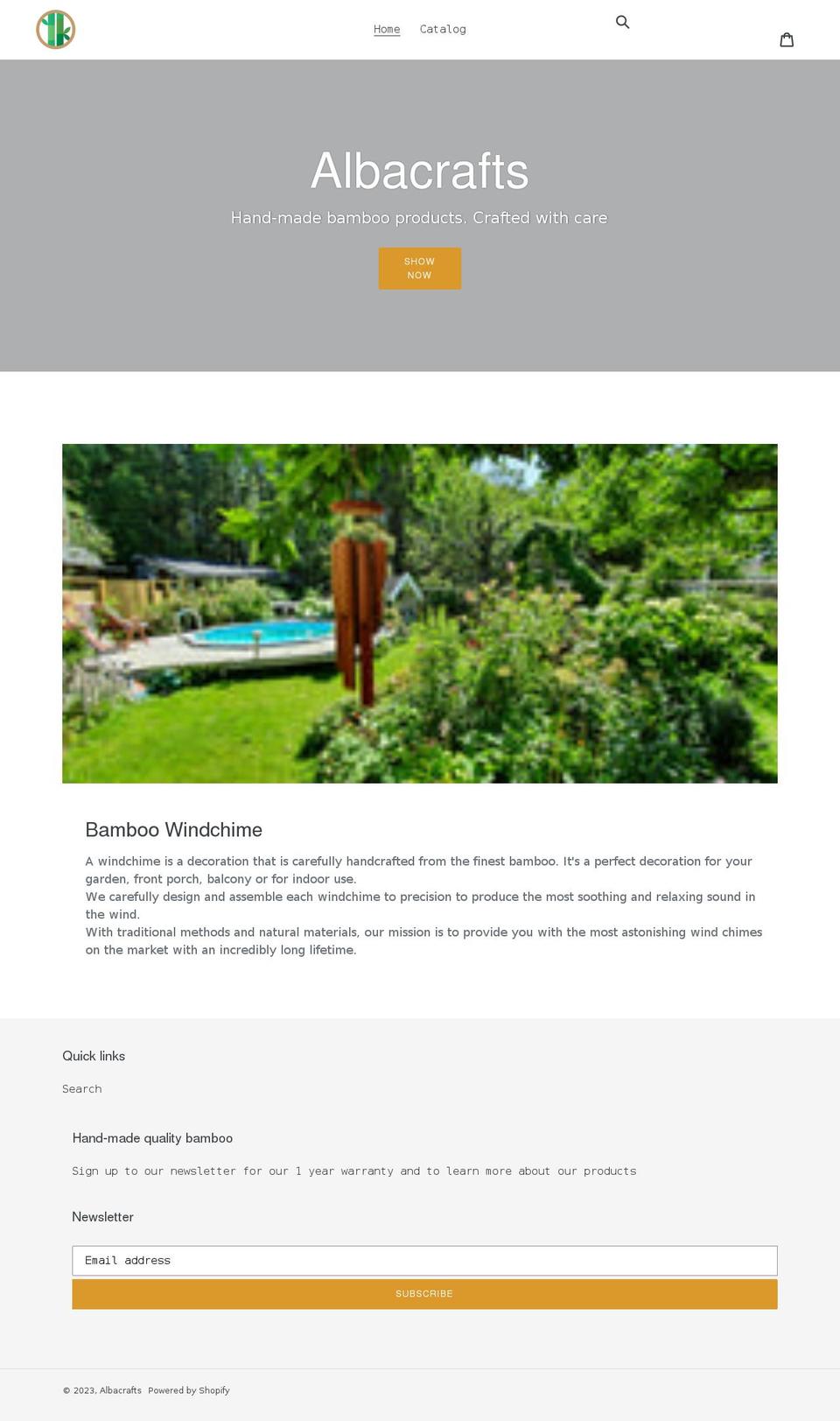 albacrafts.com shopify website screenshot
