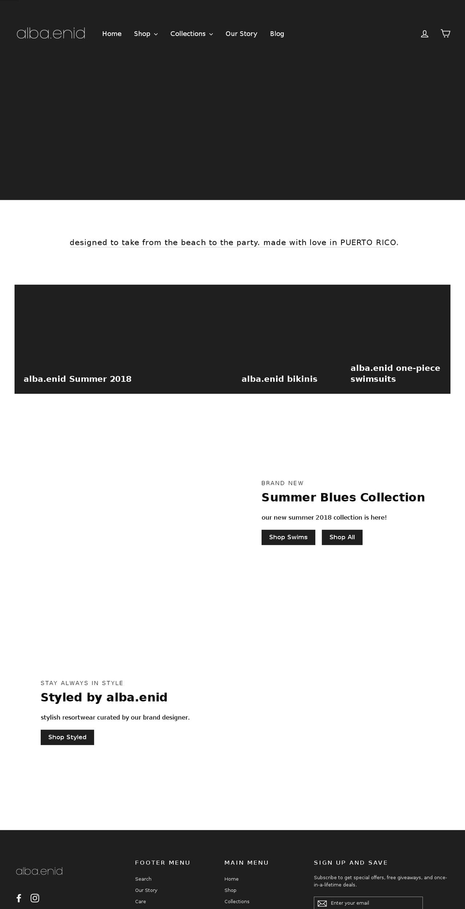 albaenid.com shopify website screenshot