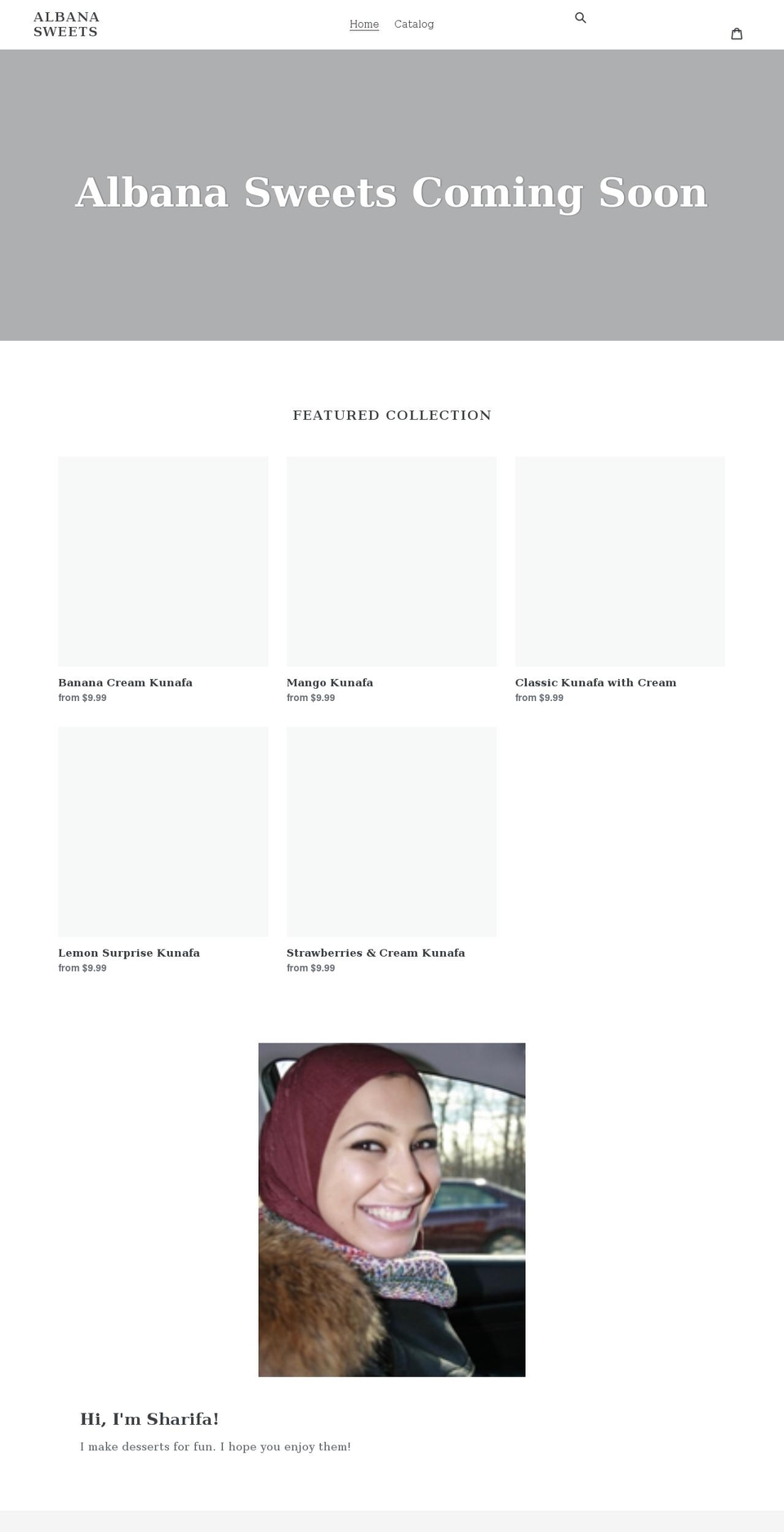 albanasweets.com shopify website screenshot