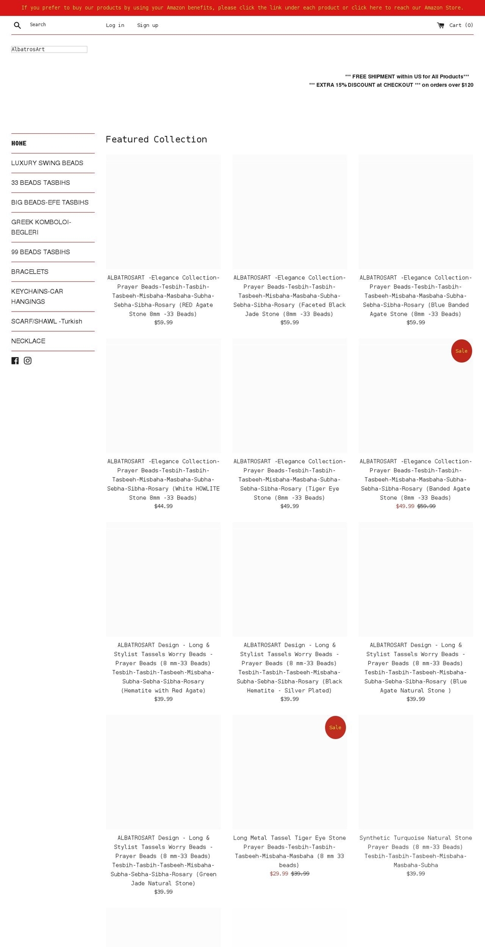 albatrosarts.com shopify website screenshot