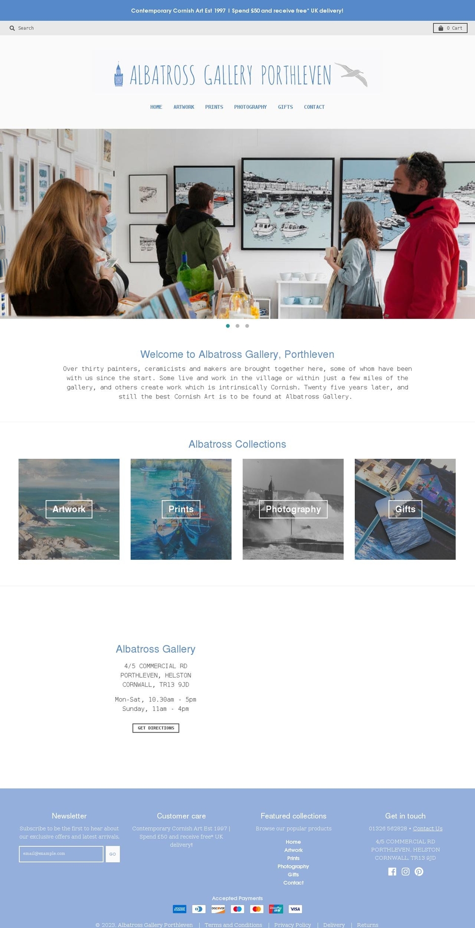 albatrossgalleryporthleven.co.uk shopify website screenshot