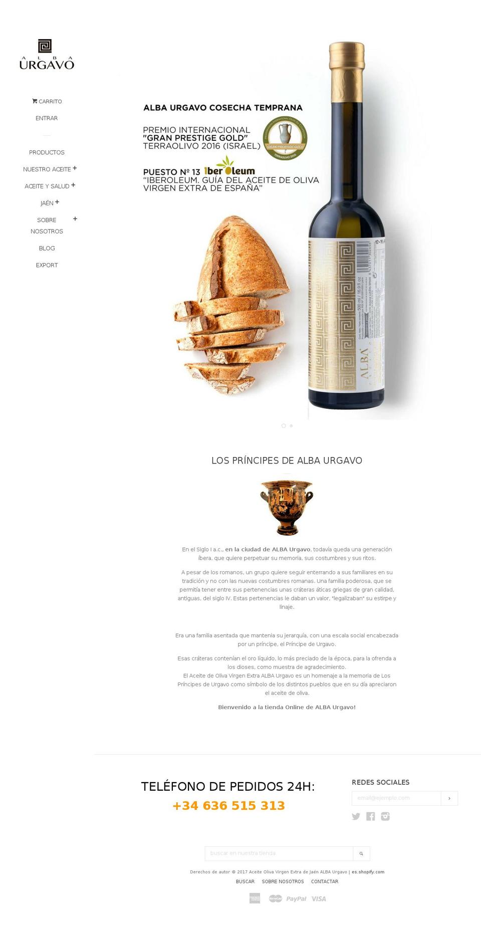 albaurgavo.com shopify website screenshot
