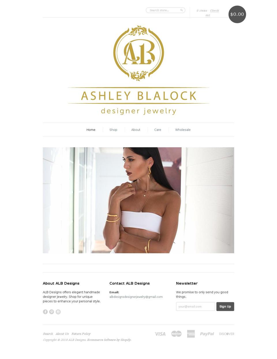 albdesignsjewelry.com — Shopify storefront screenshot