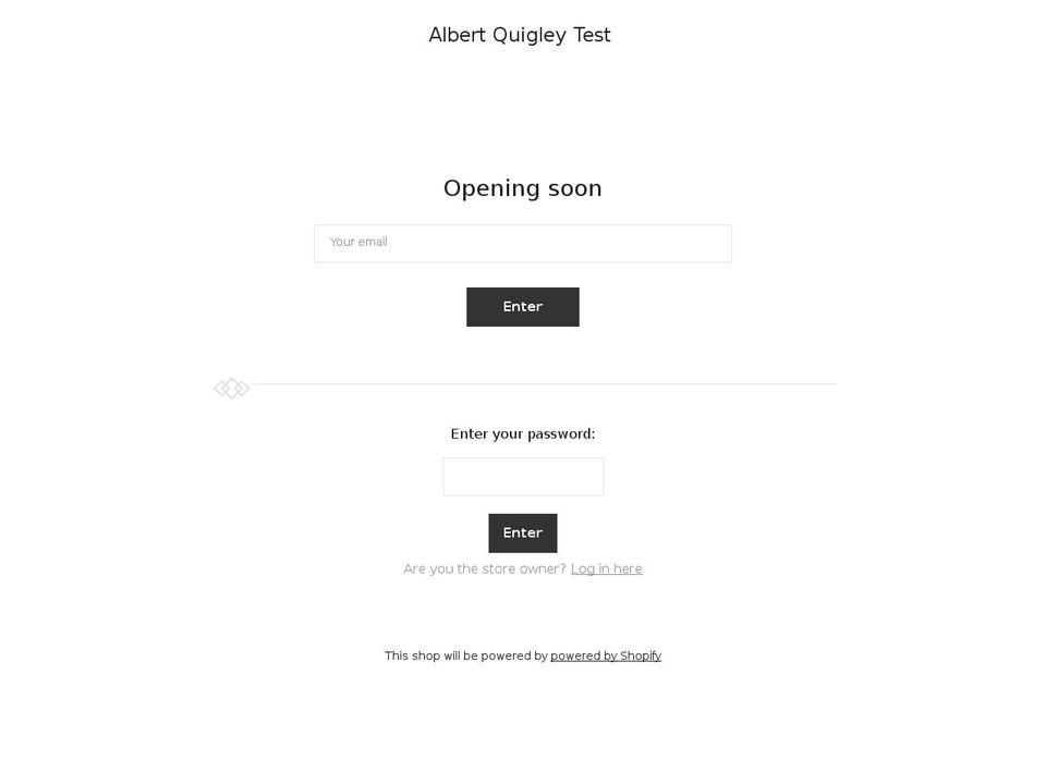 albert-quigley-test.myshopify.com shopify website screenshot