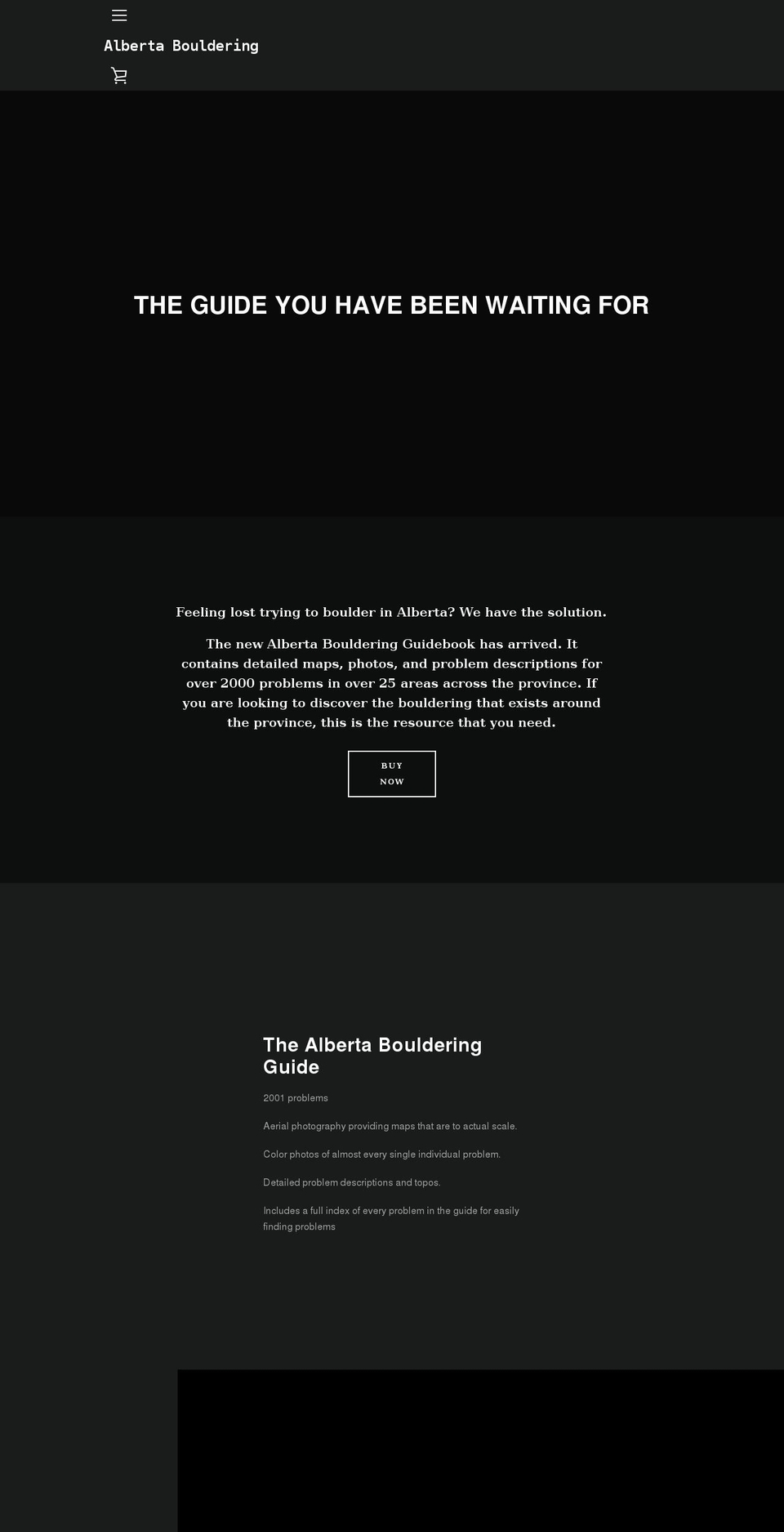 albertabouldering.com shopify website screenshot