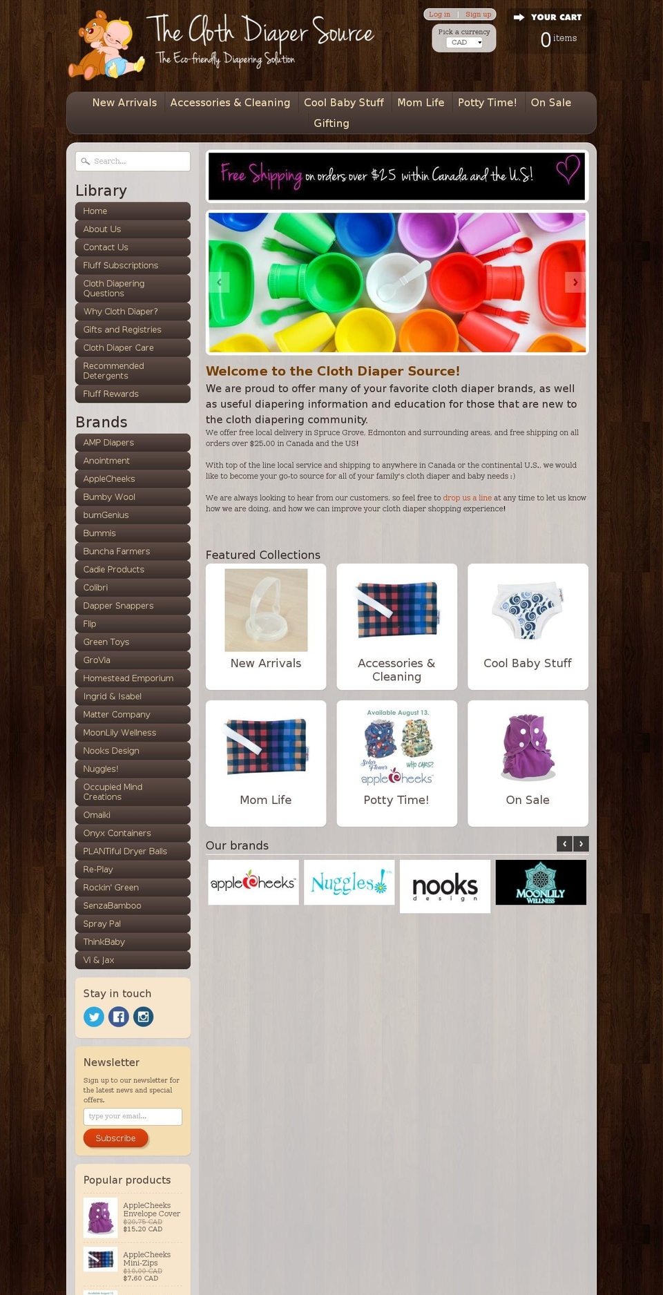 albertaclothdiapers.com — Shopify storefront screenshot