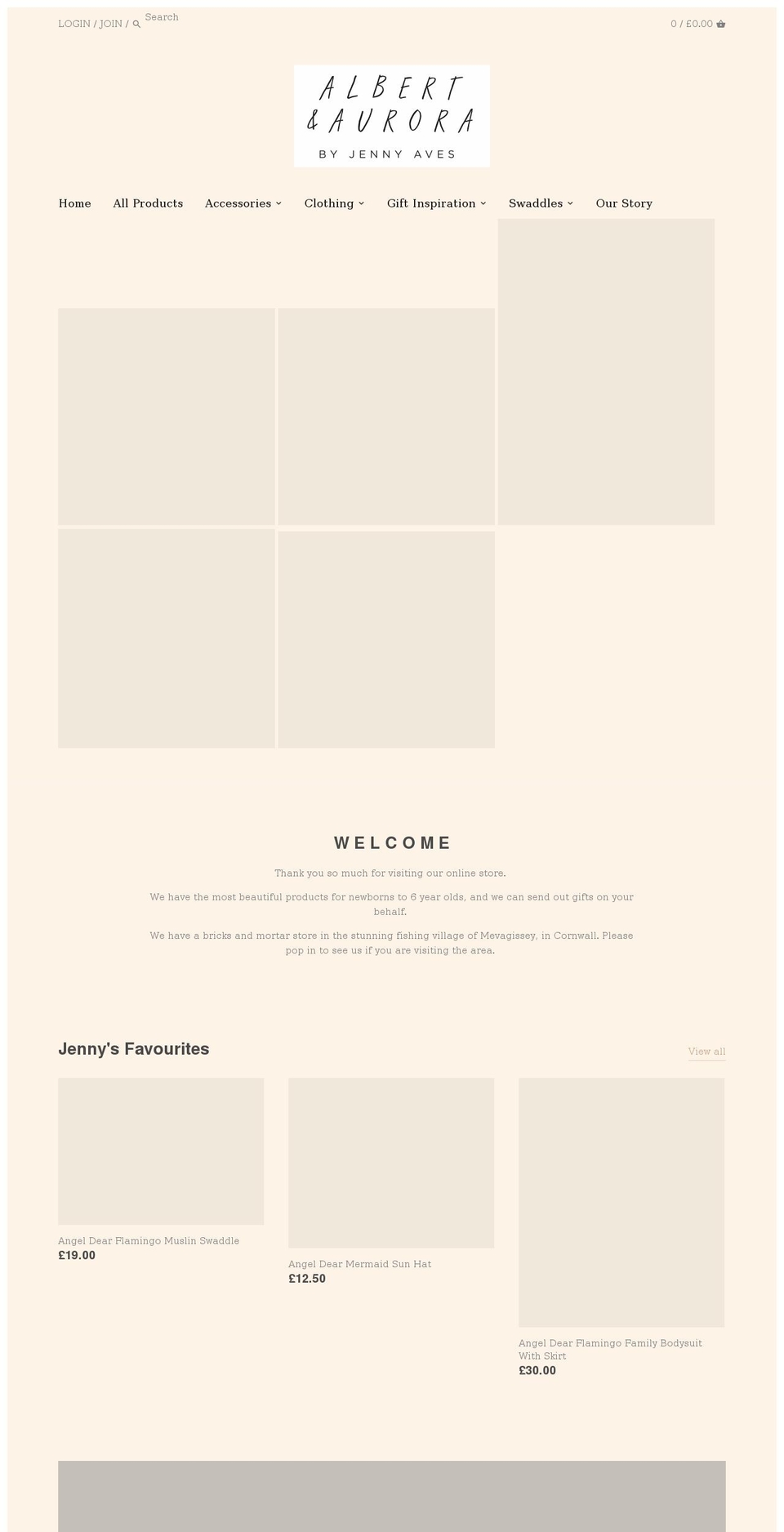 albertandaurora.com shopify website screenshot