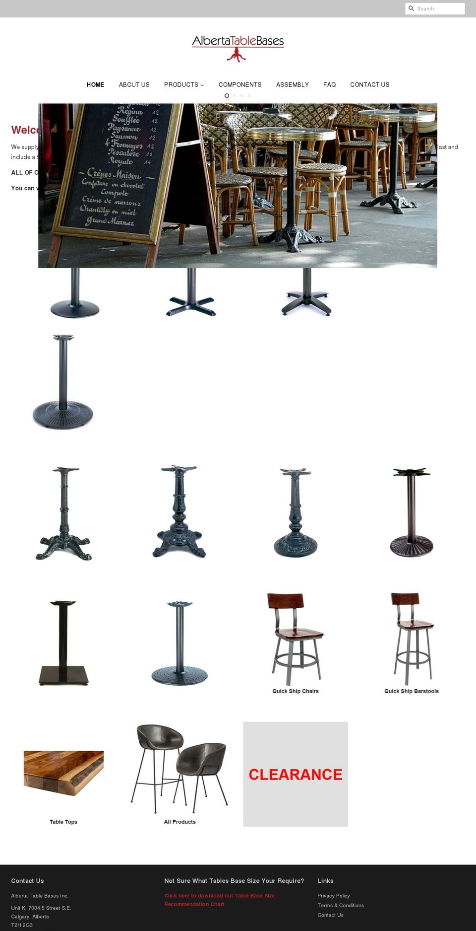 albertatablebases.com shopify website screenshot