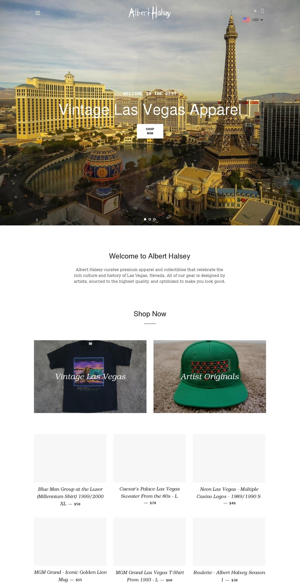 alberthalsey.com shopify website screenshot