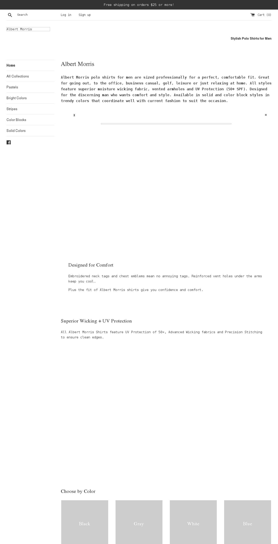 albertmorris.com shopify website screenshot