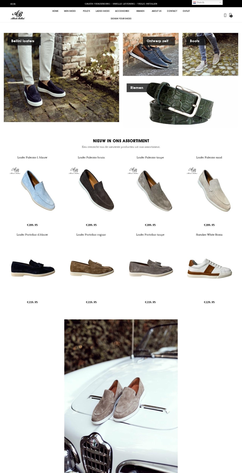 albertobellini.nl shopify website screenshot