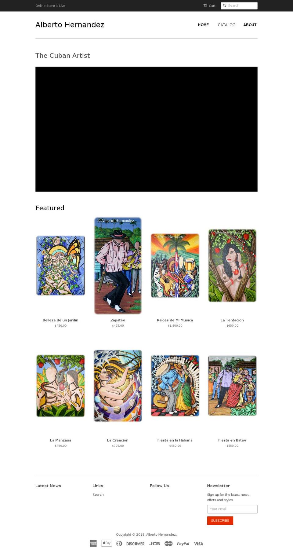 albertohernandezart.com — Shopify storefront screenshot