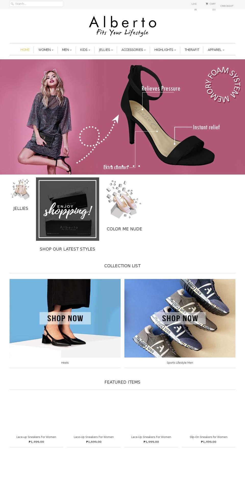 albertoshoesph.com — Shopify storefront screenshot
