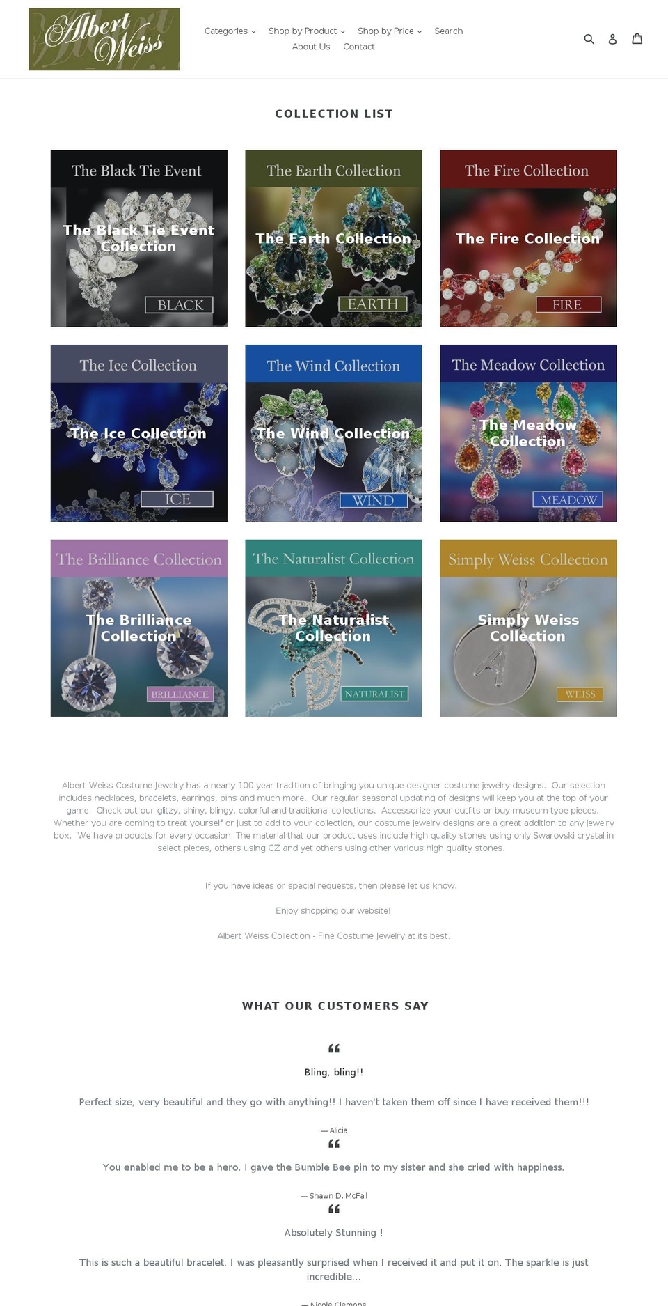 albertweiss.com shopify website screenshot