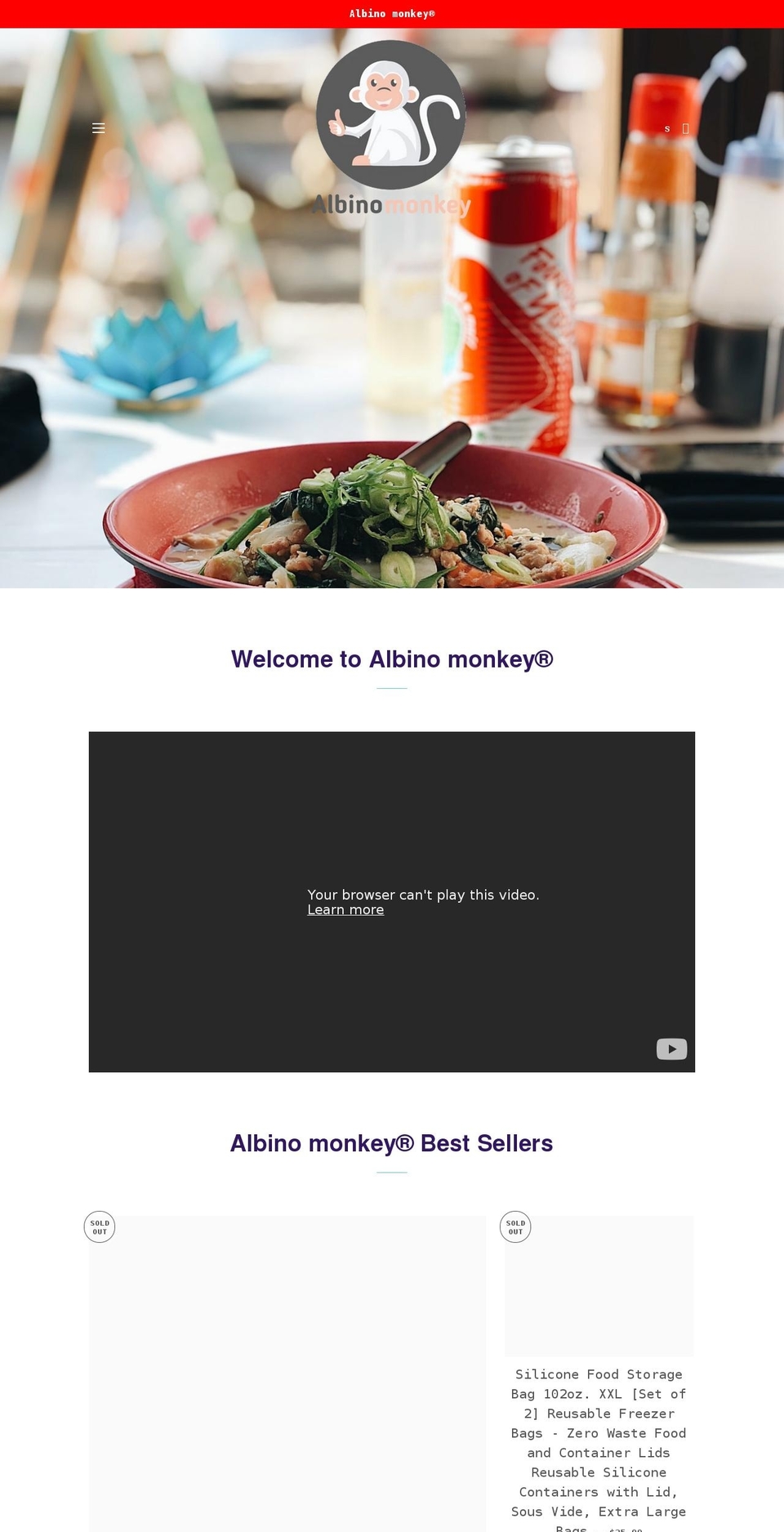 albino-monkey.com shopify website screenshot