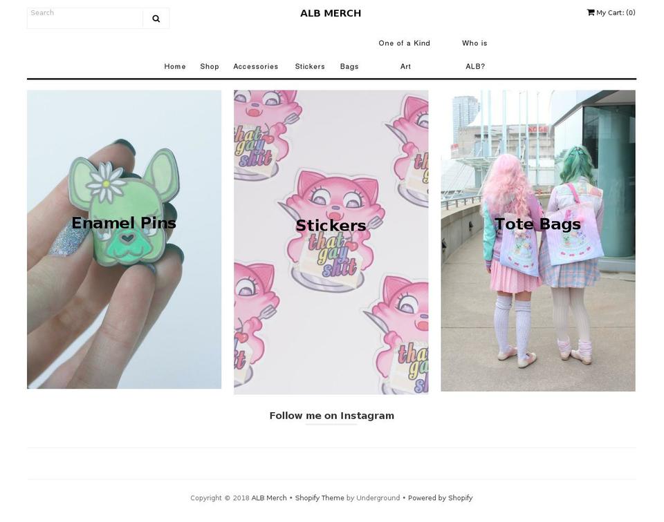 albinwonderland.com — Shopify storefront screenshot