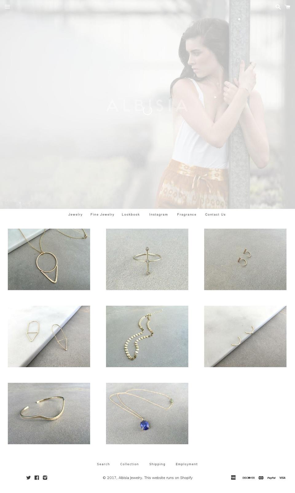 albisia.com shopify website screenshot