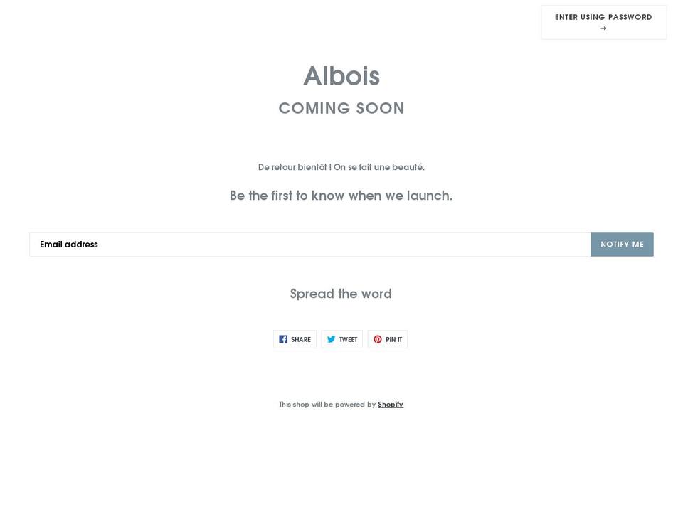 albois.com shopify website screenshot