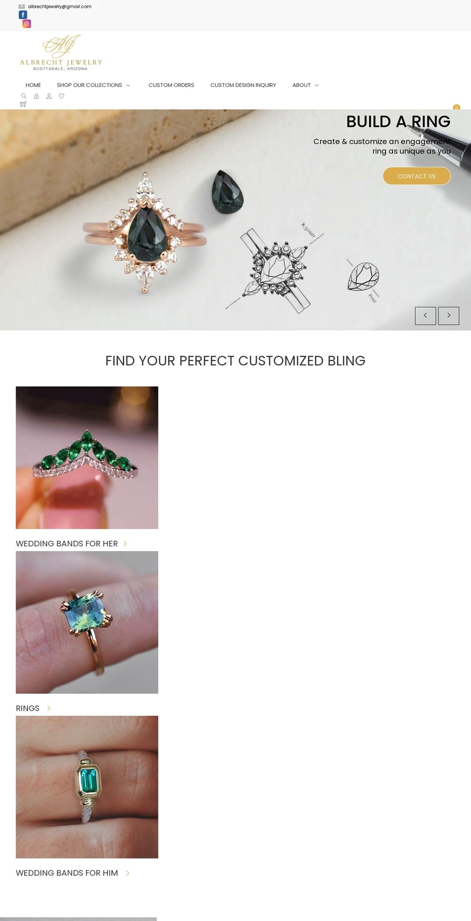 albrechtjewellery.com shopify website screenshot