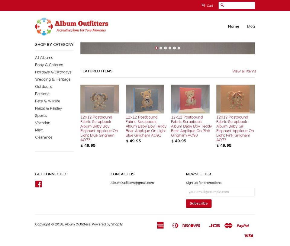 albumoutfitters.com — Shopify storefront screenshot