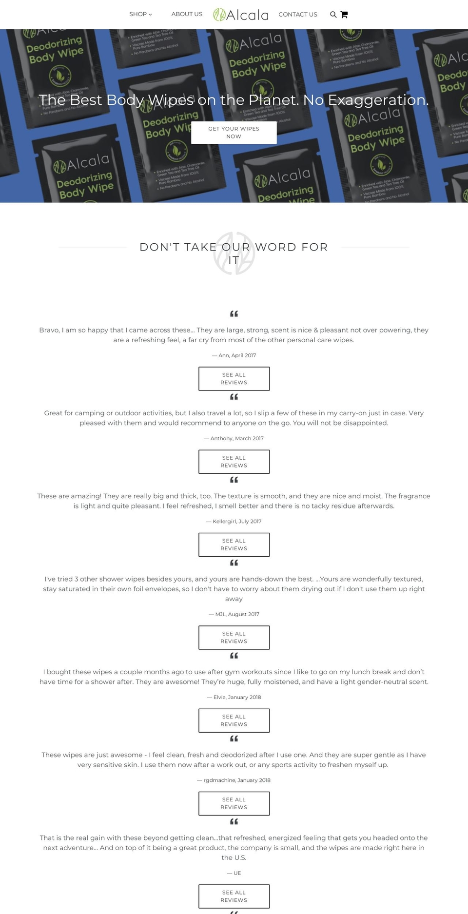 alcalasandiego.com — Shopify storefront screenshot