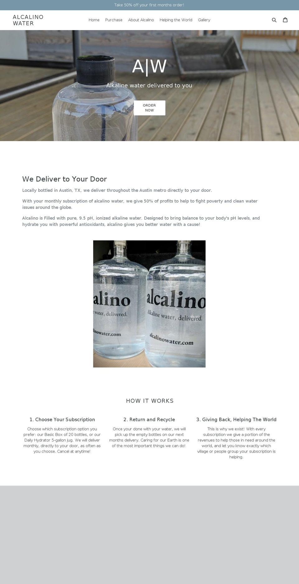 alcalinowater.com — Shopify storefront screenshot