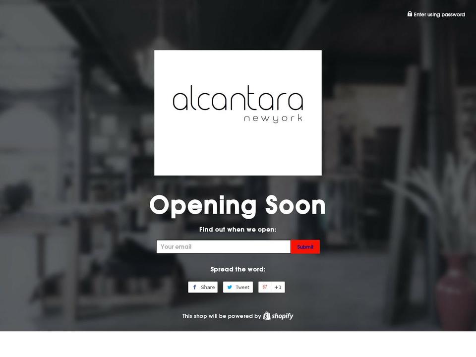 alcantaranewyork.com — Shopify storefront screenshot