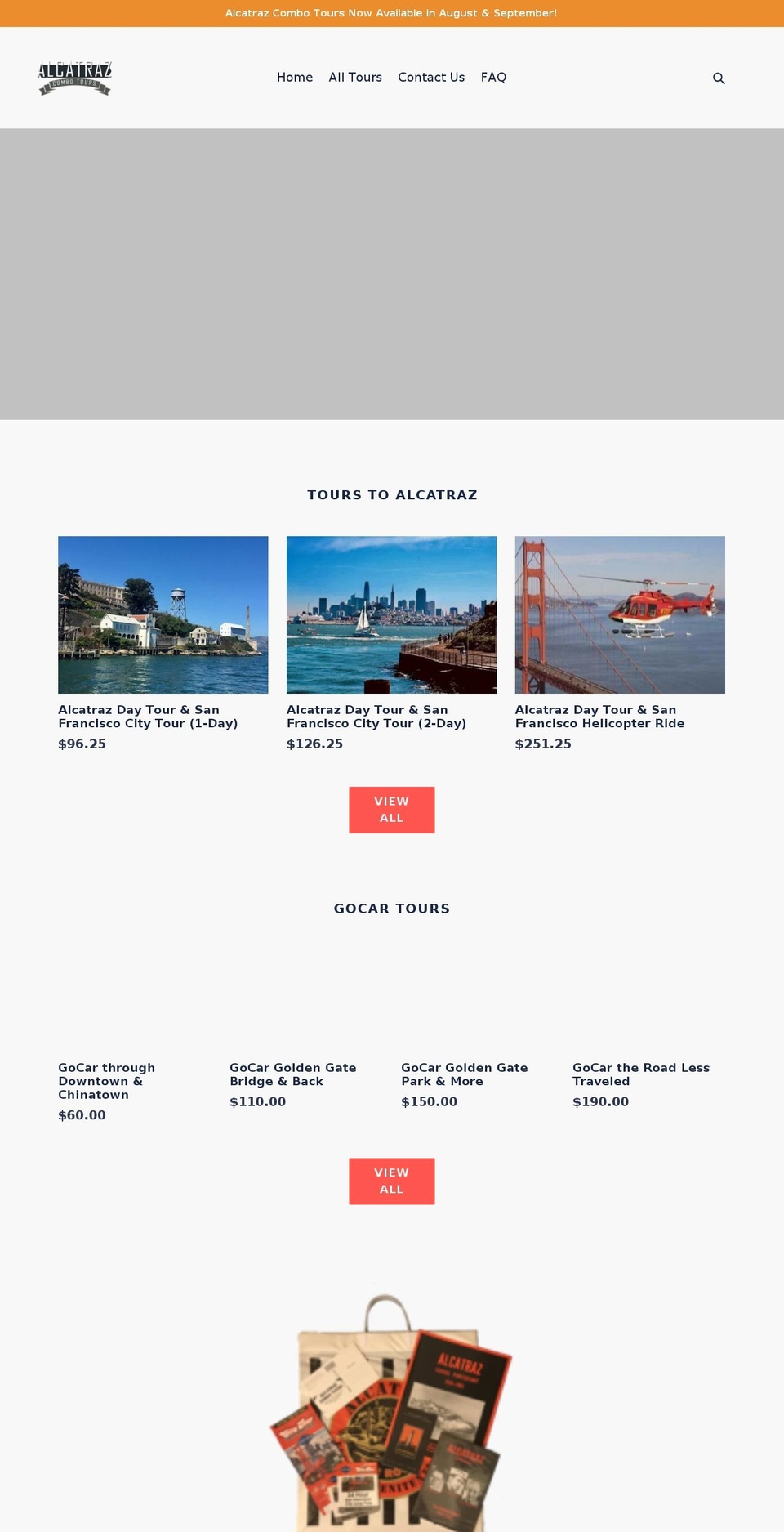 alcatrazcombotours.com shopify website screenshot