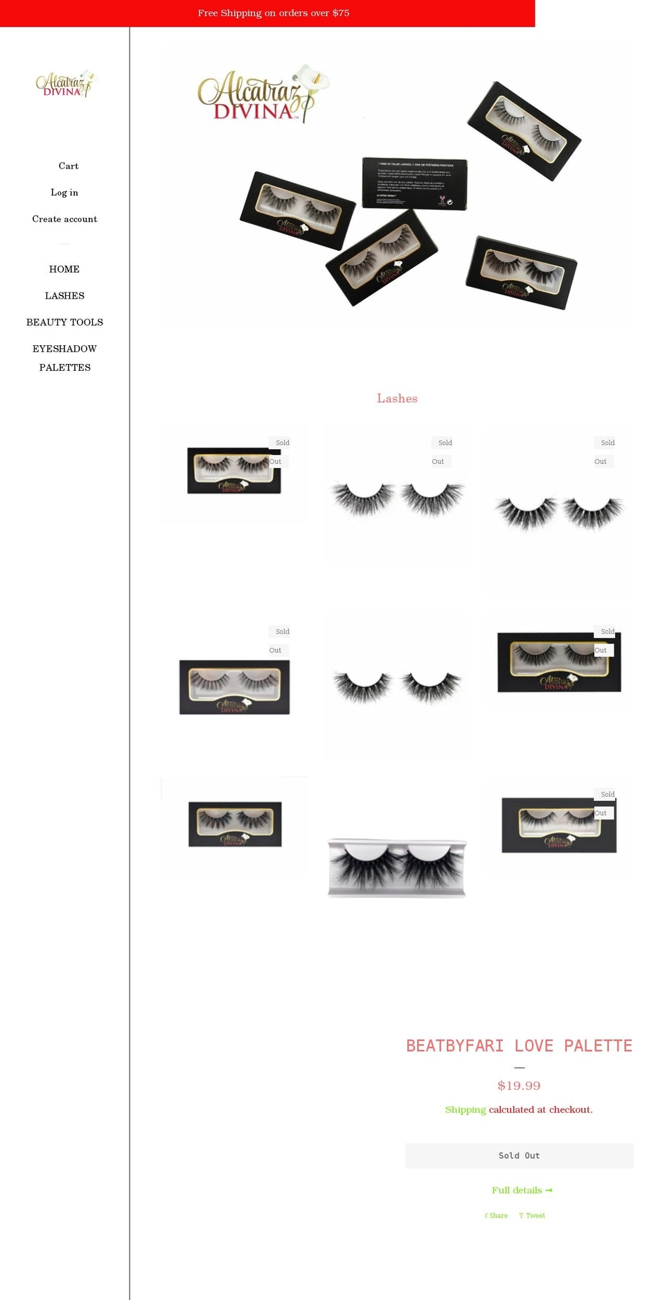alcatrazdivinacosmetics.com shopify website screenshot