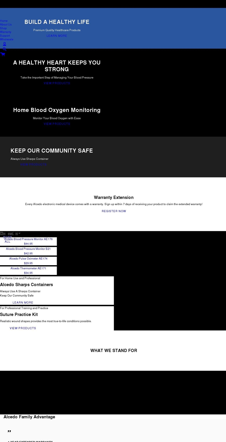 alcedohealth.com shopify website screenshot