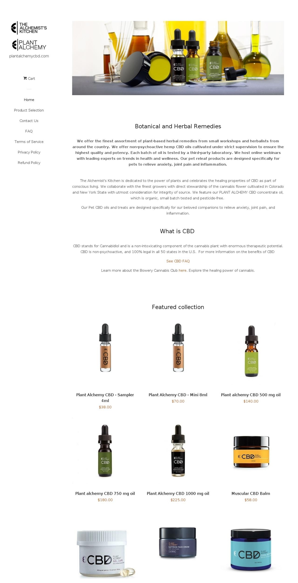 alchemistcbd.com — Shopify storefront screenshot