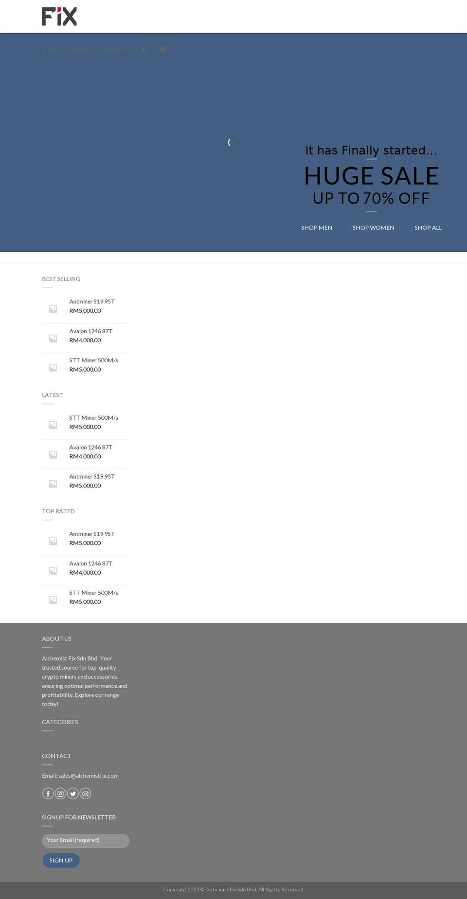 alchemistfix.com shopify website screenshot