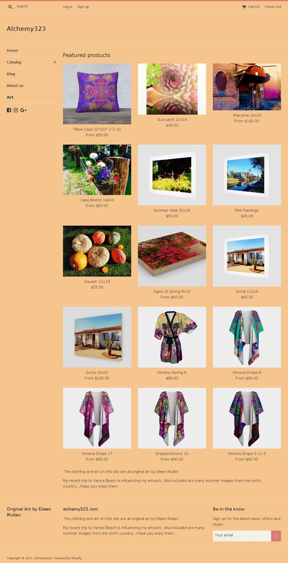alchemy323.com shopify website screenshot